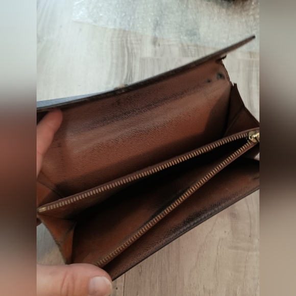 Authentic LOUIS VUITTON LV Vintage Monogram Wallet Envelope Leather - Picture 10 of 13